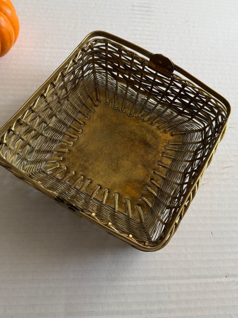 Gold brass Decorative Basket - Home Accents